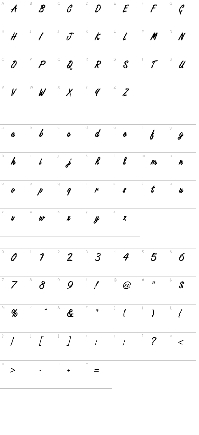 CASINO Regular character map