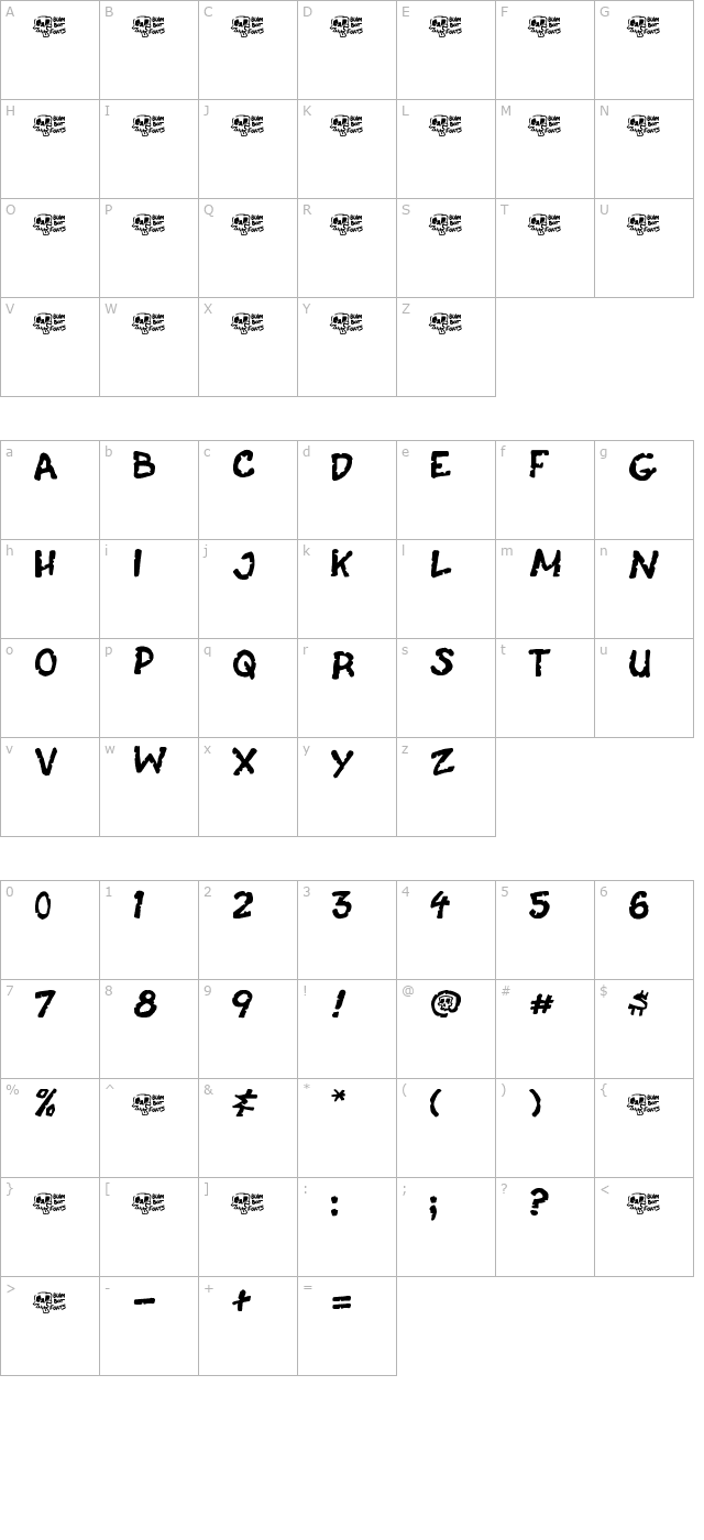 Casket Breath character map