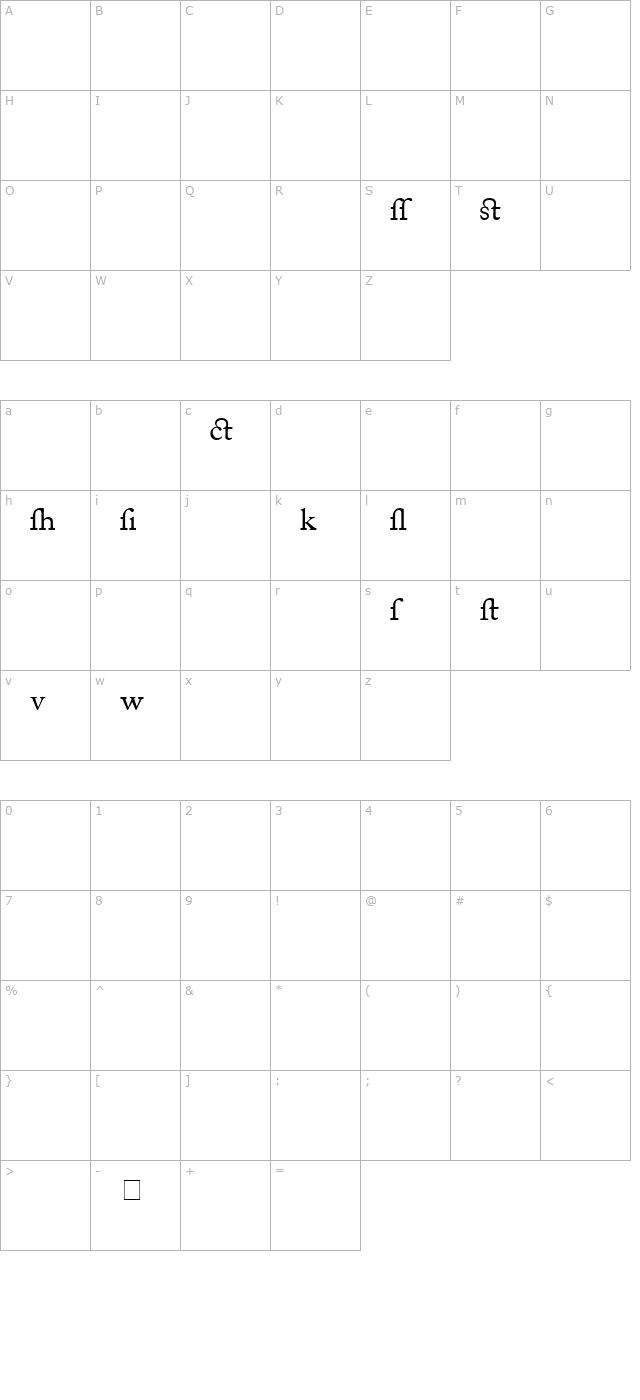 caslon-alternate-ssi-roman character map