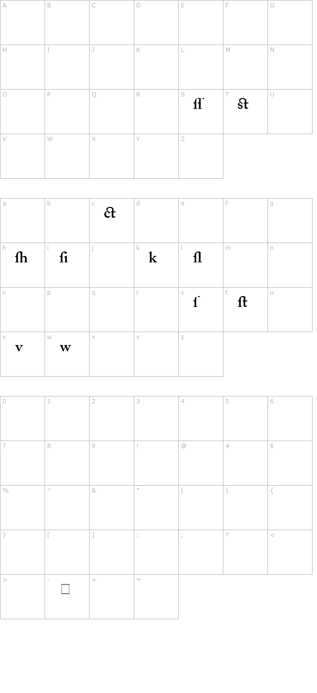 caslon-alternate-ssi-semi-bold character map