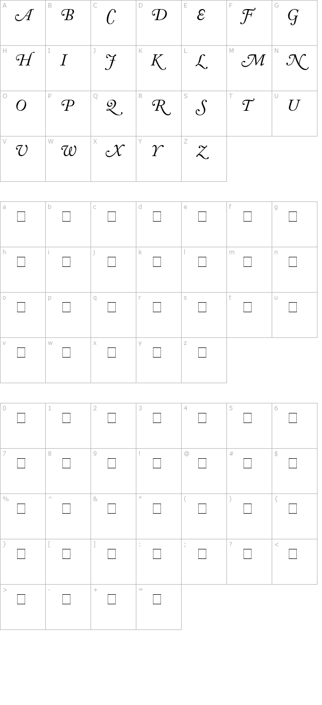 Caslon Swash SSi Italic character map