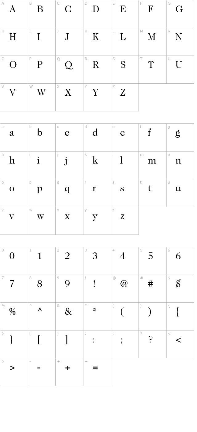 caslon-two-ssi character map