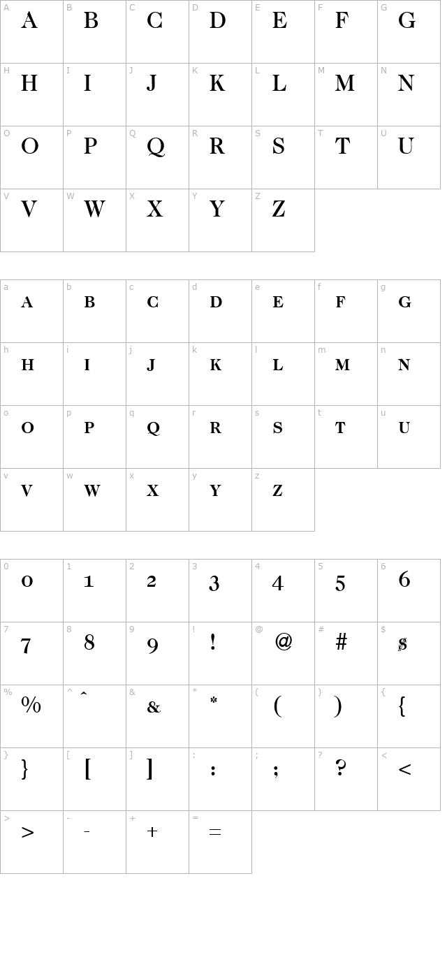 caslon335smc-bold character map