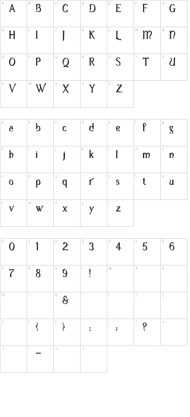 Casua_Shopsign character map