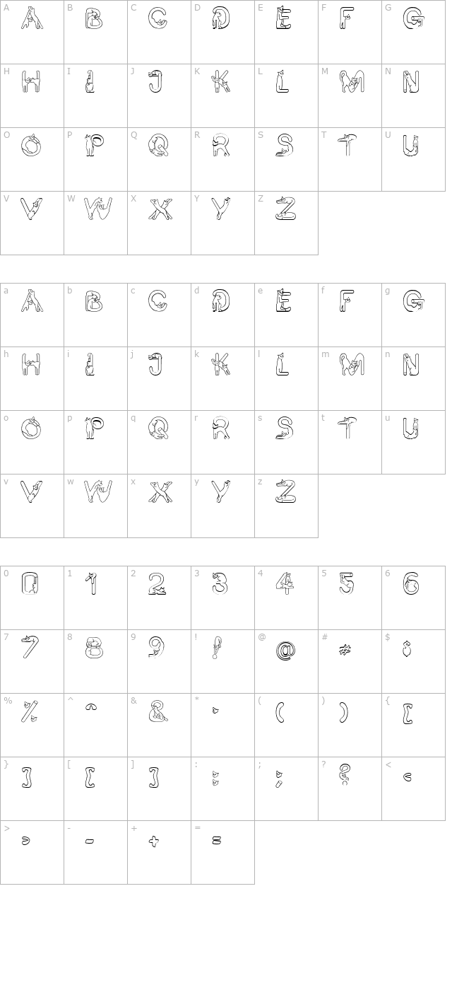 Cat Becker character map