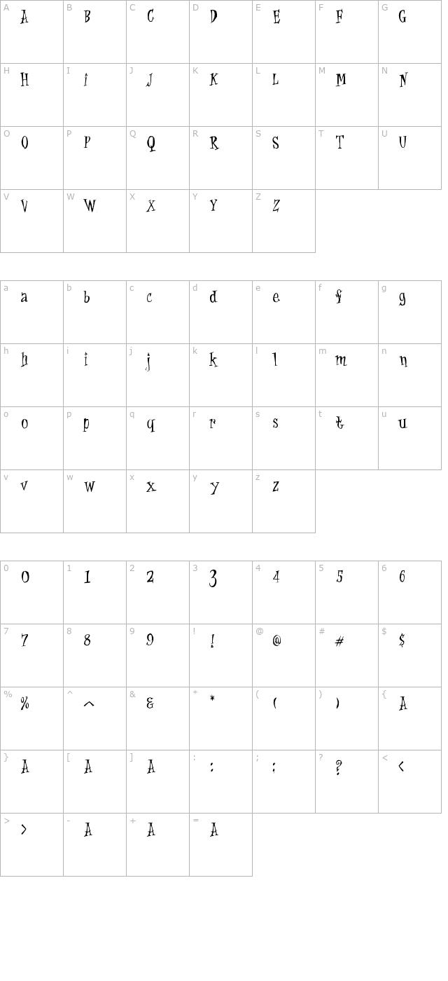 Cat Krap ! character map