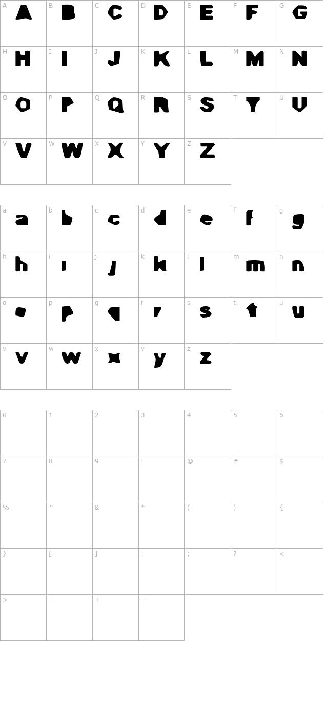 Cave Gyrl character map