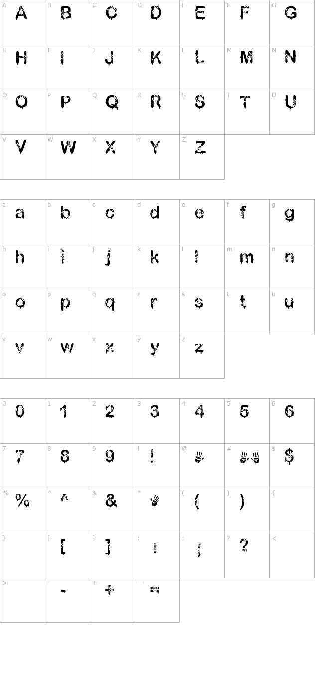 CBX-Fingerpaint character map