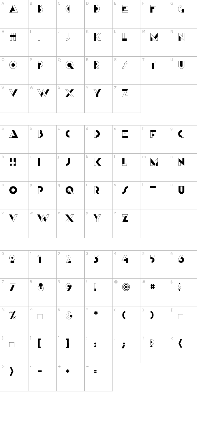 CCDutchCourage-AndTan-Black character map