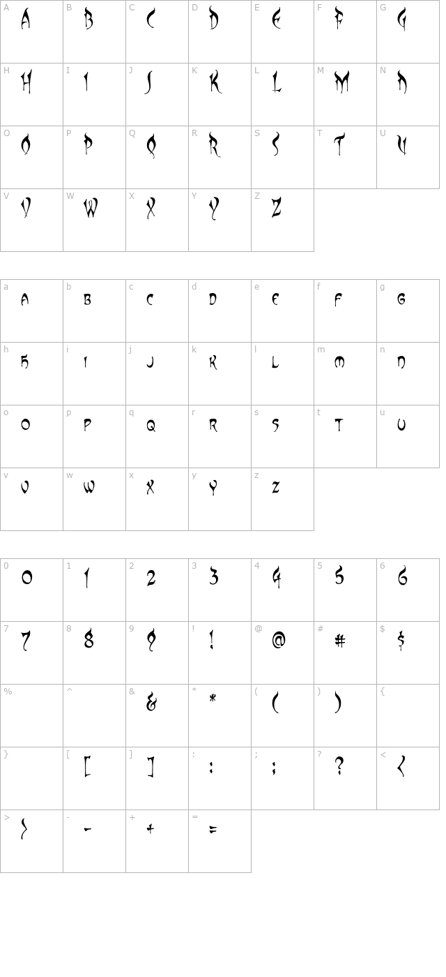 ccelsewhere-regular-otf character map