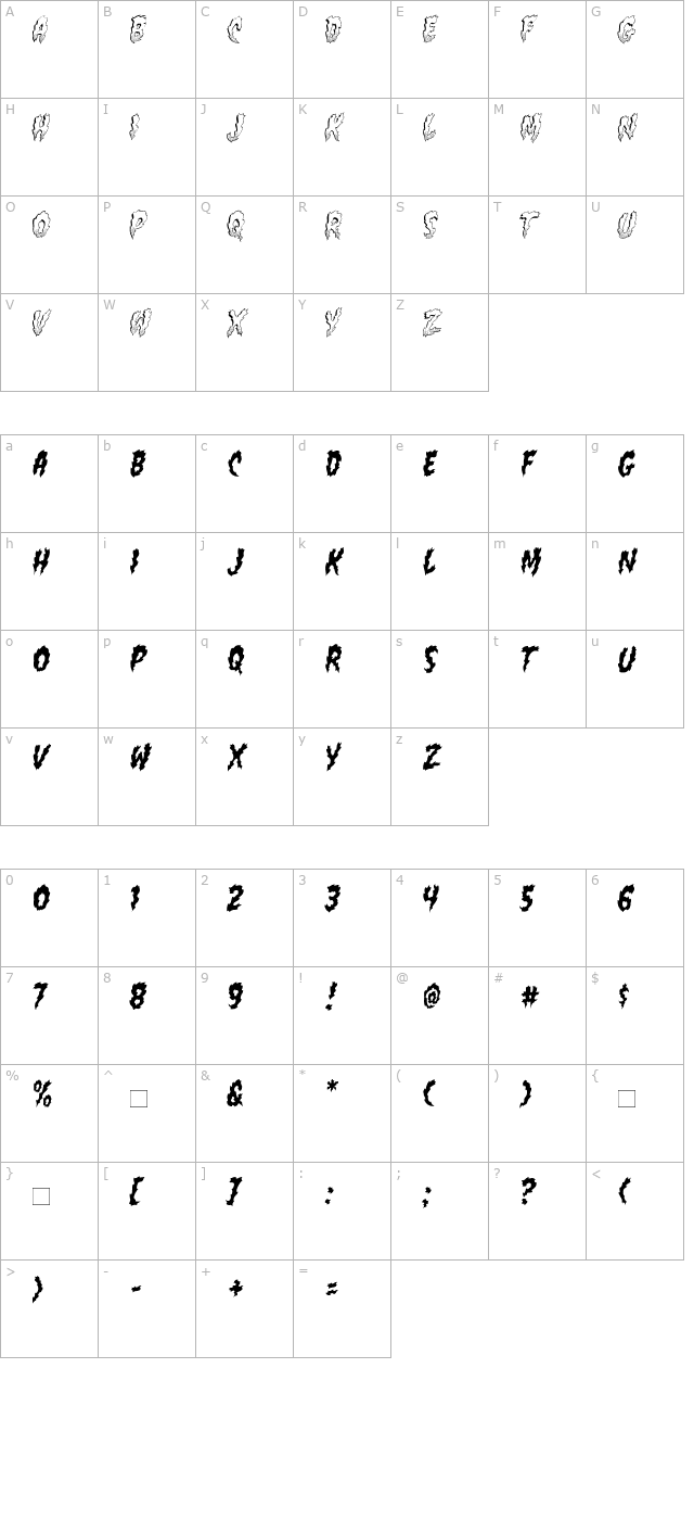 CCFlameOn character map