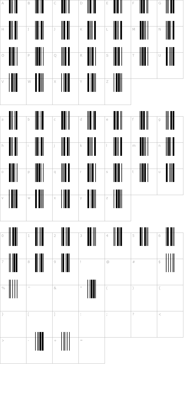 ccode39 character map