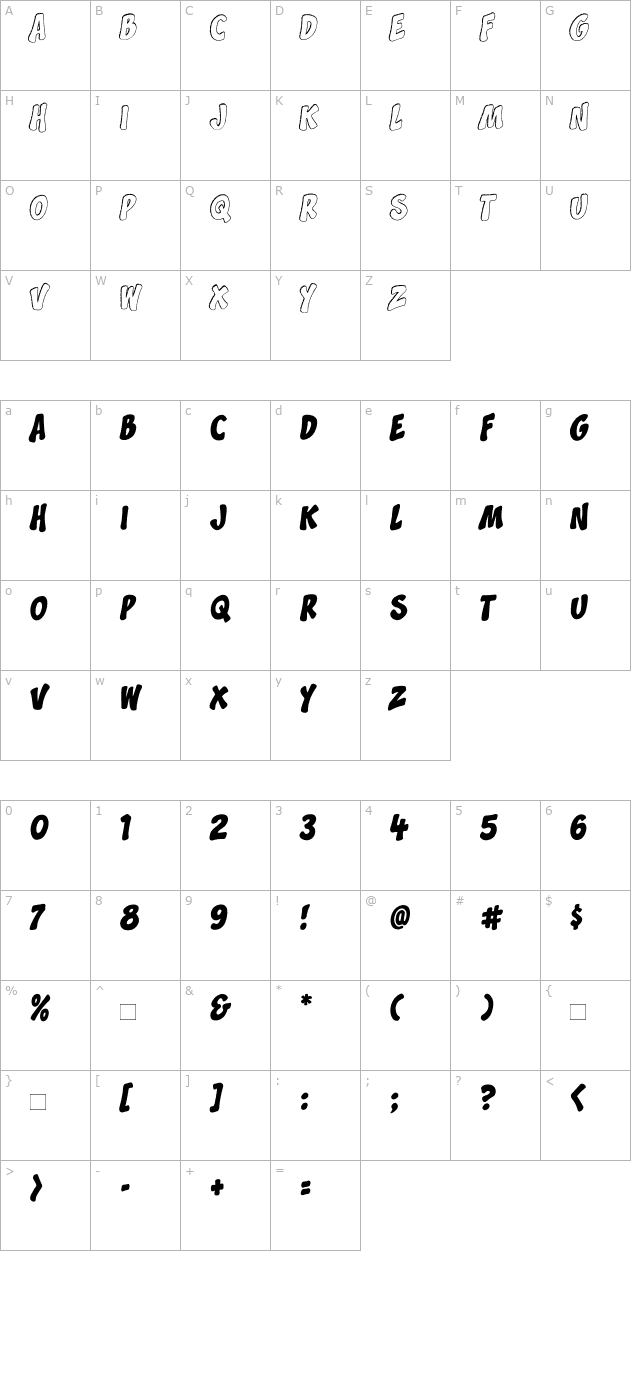 ccsplashdown character map