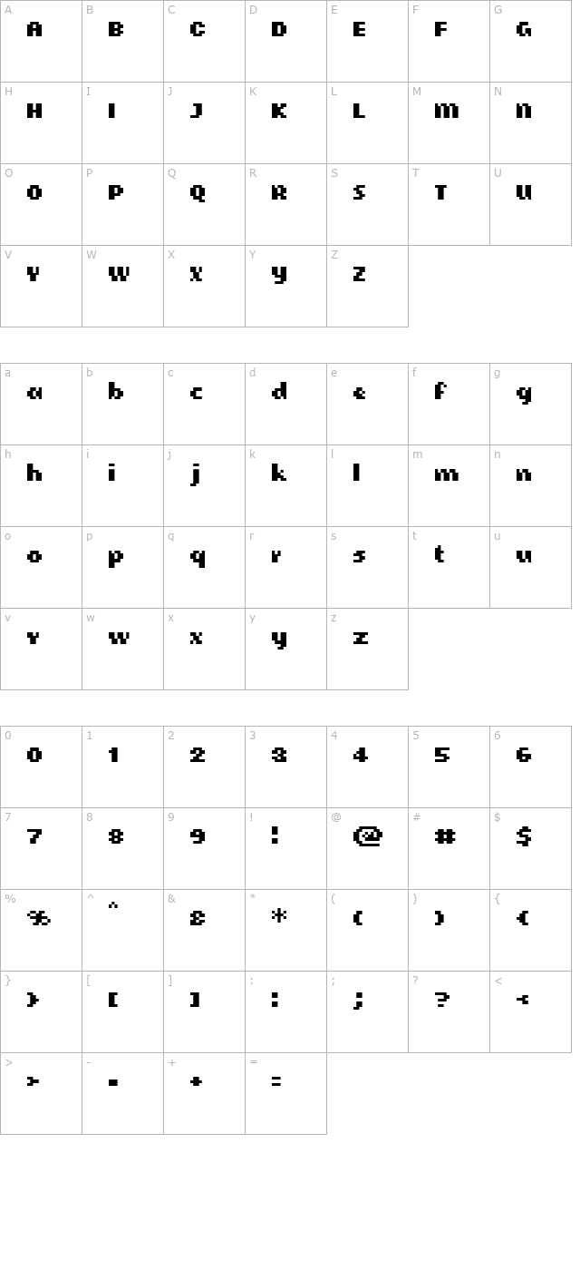 cellularbold character map