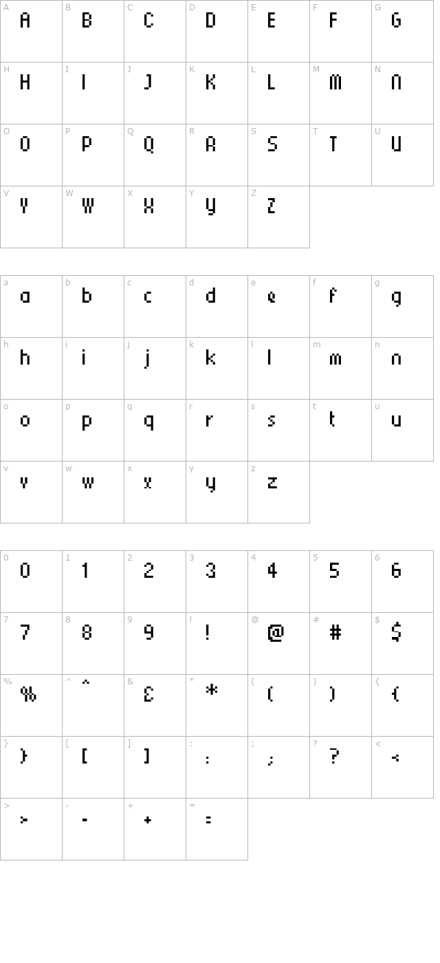 CellularTall character map