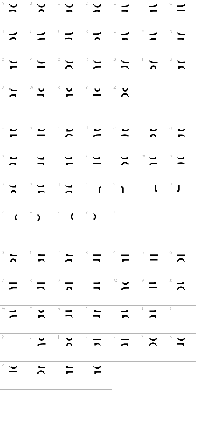 Celtic Knots Horizontal character map