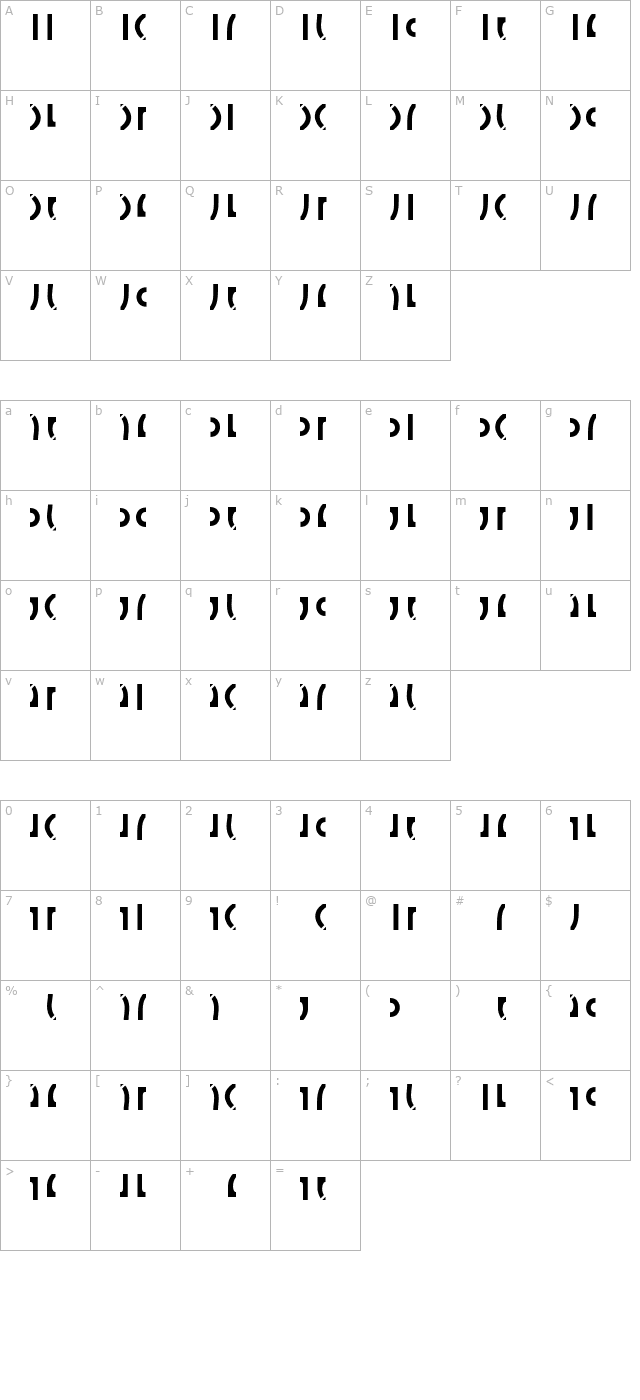 Celtic Knots Vertical character map