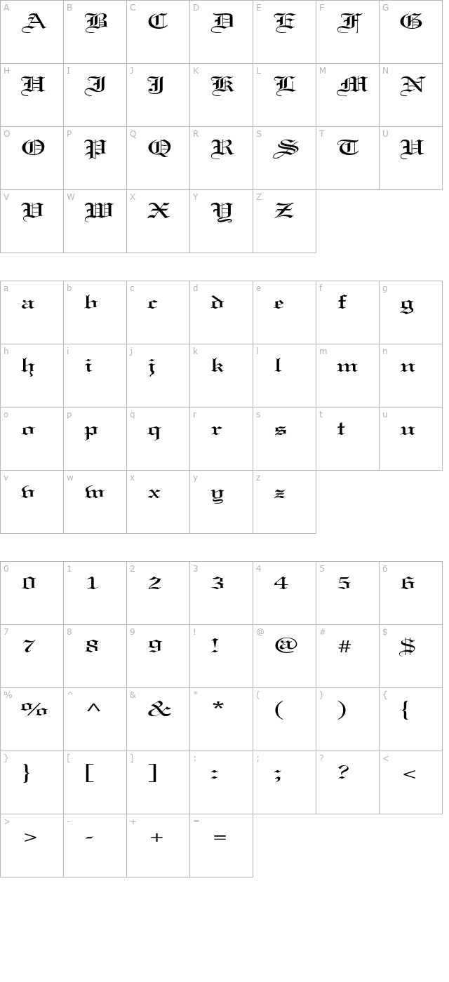 certificateextended character map