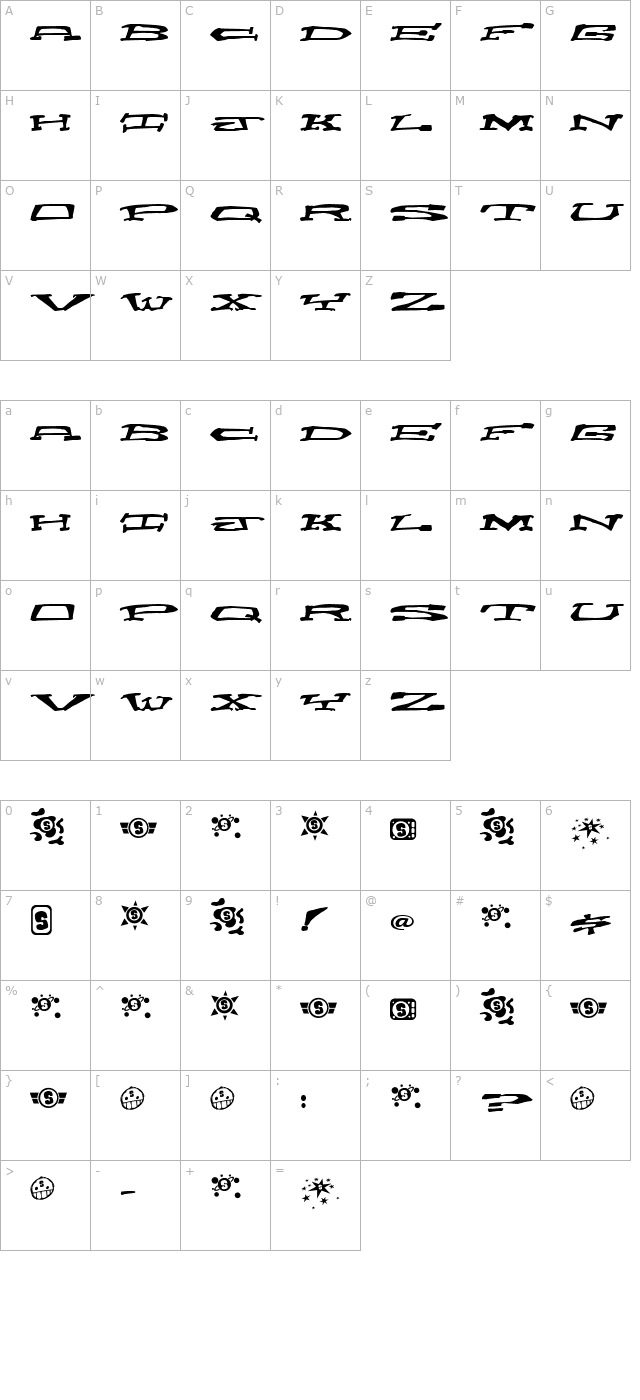 Chain Crank character map