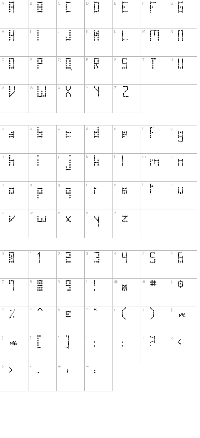 chain-letter character map