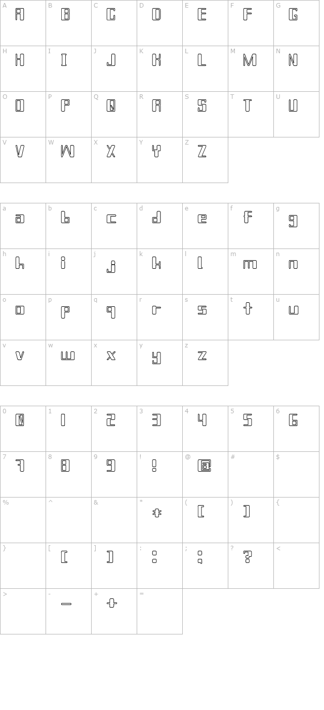 Chain Reaction Outline character map