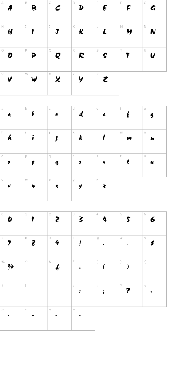 chalk-regular character map