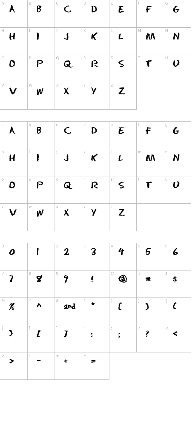 chalkdust character map