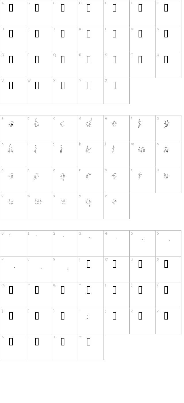 Chaos Light character map