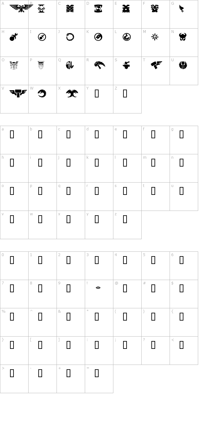 ChaoSquat character map