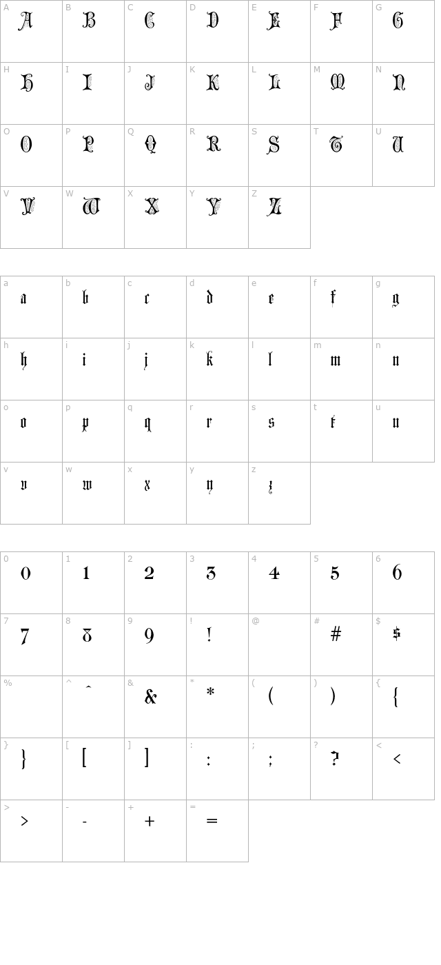 ChappelText-Regular character map