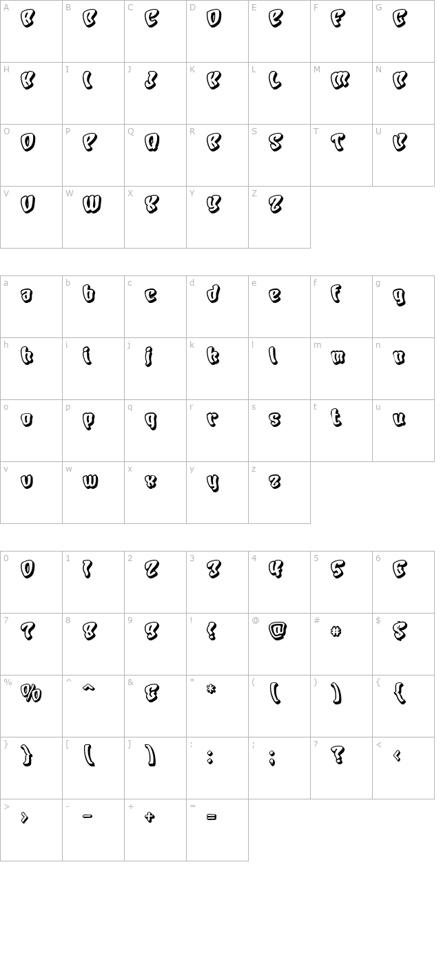 Charamel Shadow character map