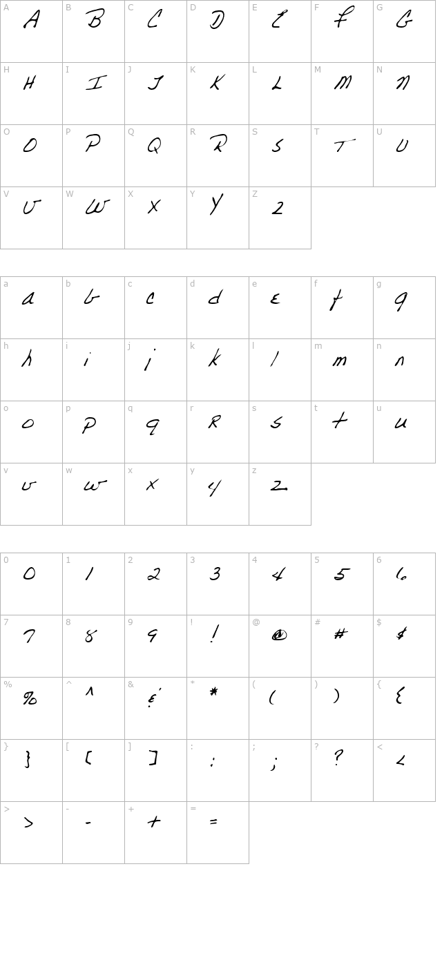 charles-regular character map