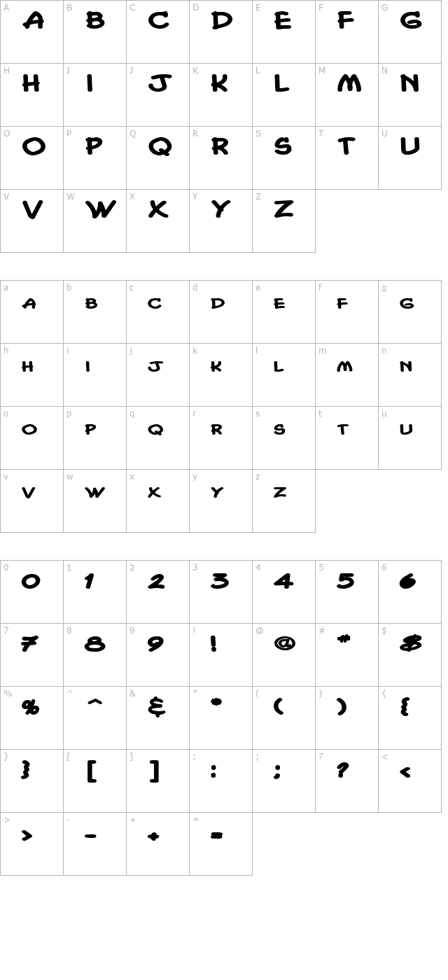 chasm-extended-heavy-bold character map