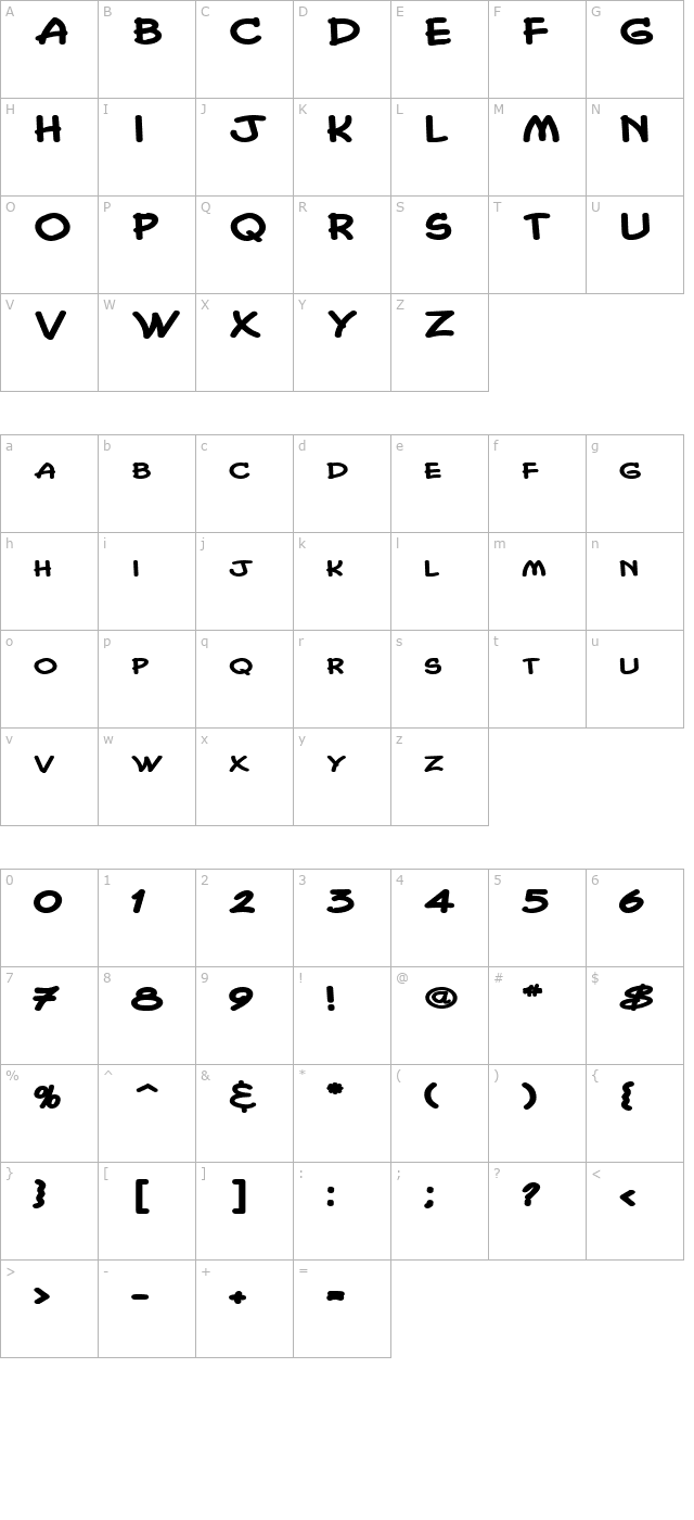 Chasm Extended Heavy Normal character map