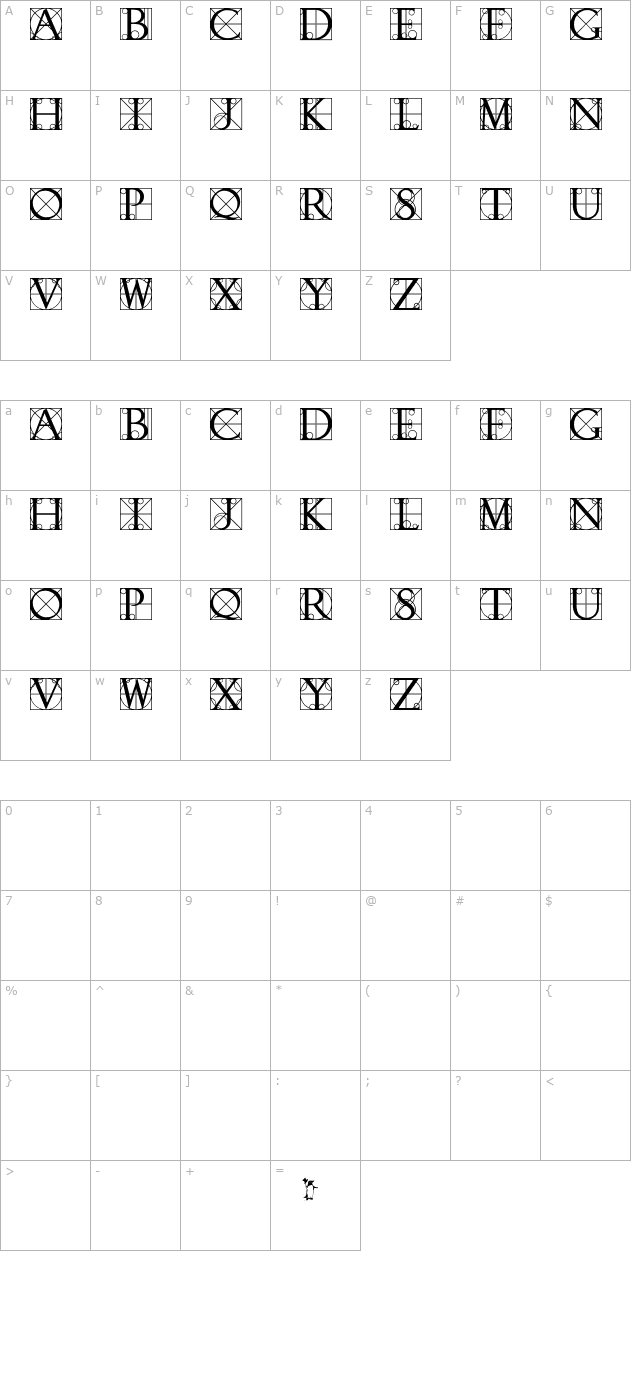 Chennault Regular character map