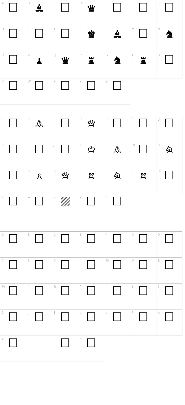 cheq character map