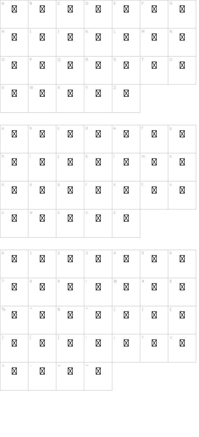 cheqstd character map