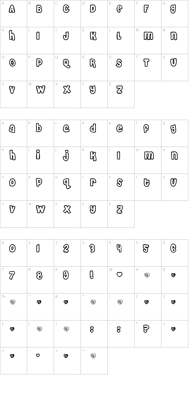 cheri-liney character map