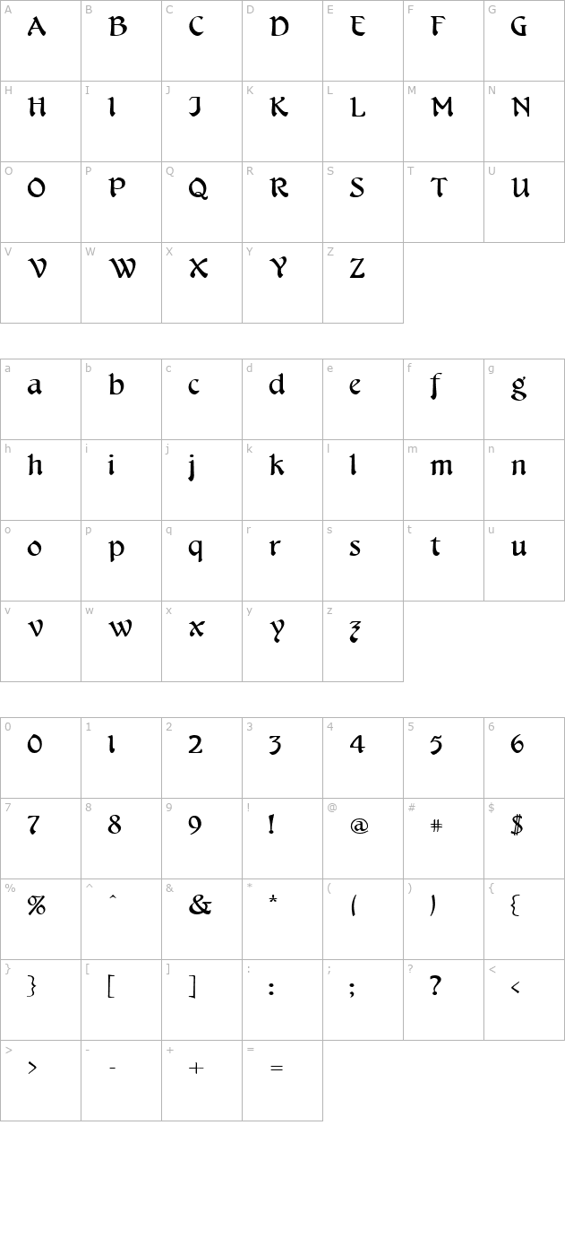 cheshirebroad character map