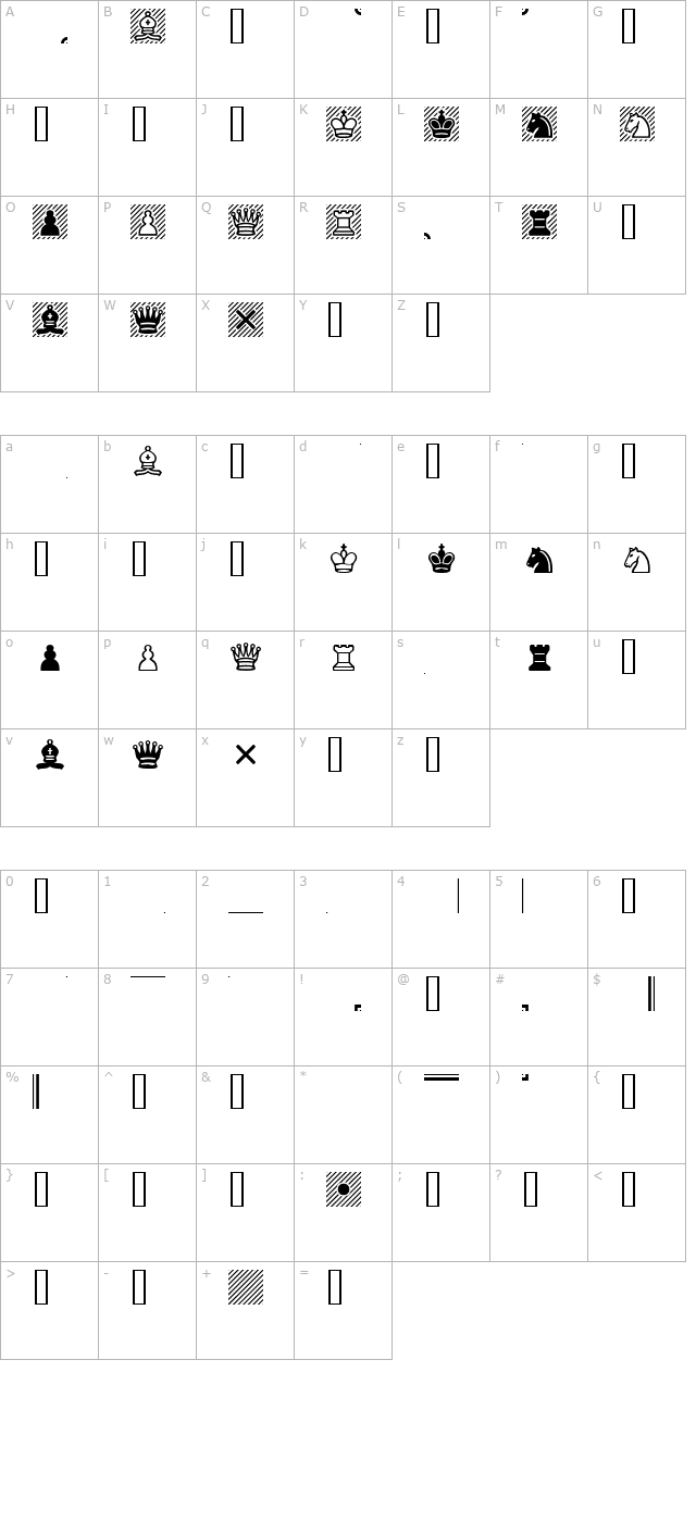 Chess Cases character map