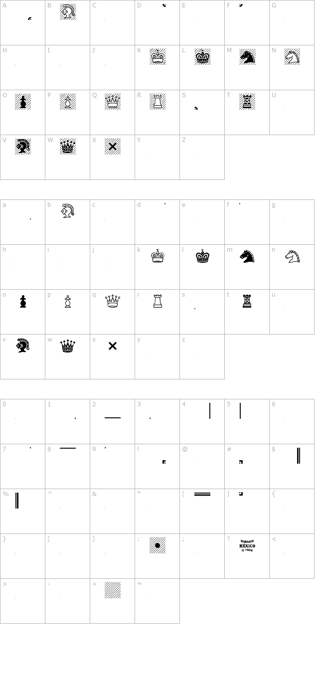 Chess Condal character map