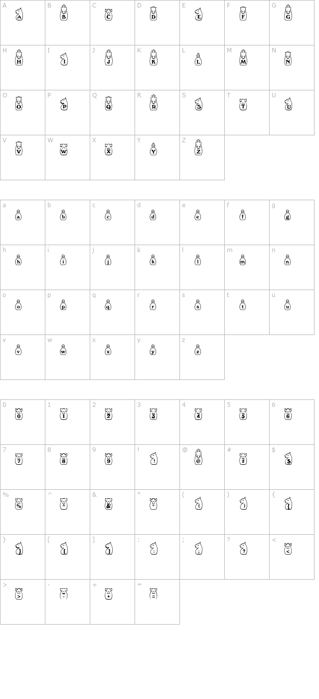 ChessWhite Becker character map