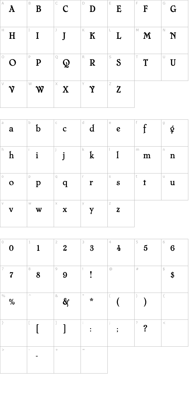 ChesterfieldEF character map