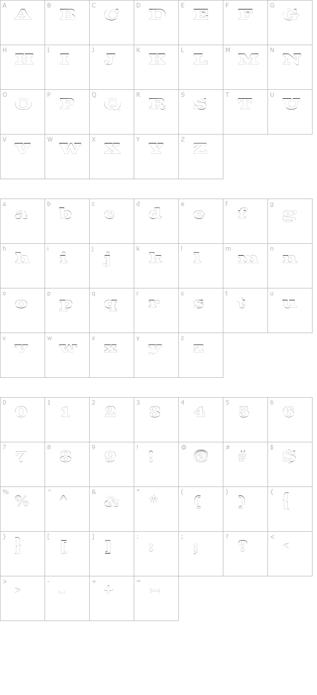 ChestnutOutline character map