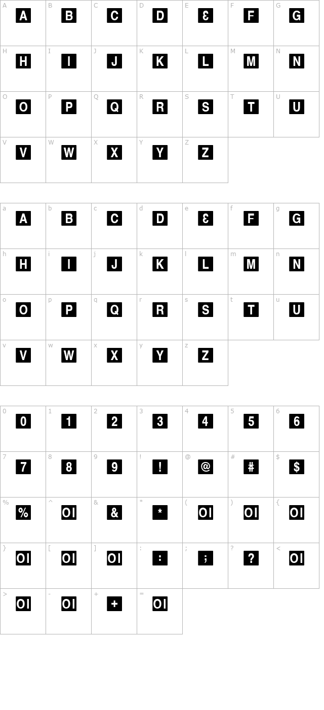 ChewToy character map