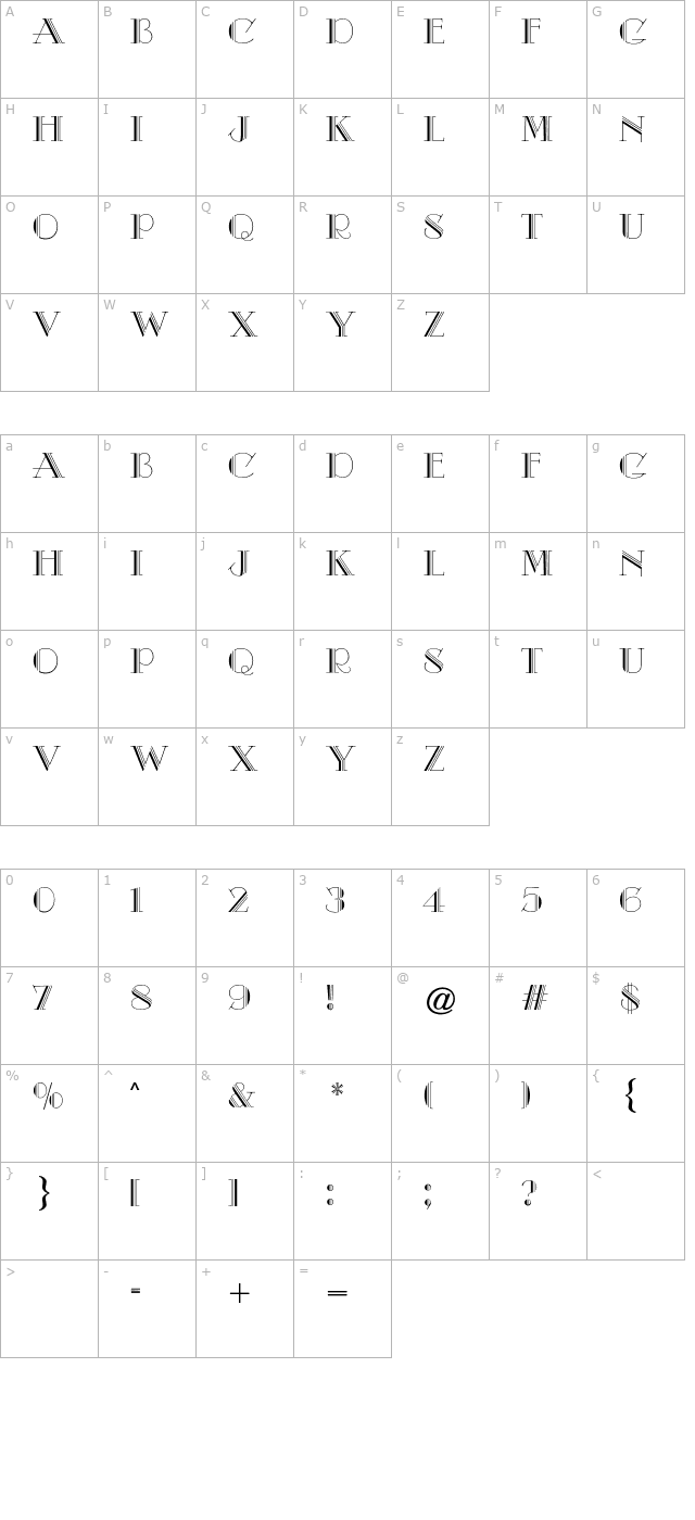 chic-cg character map