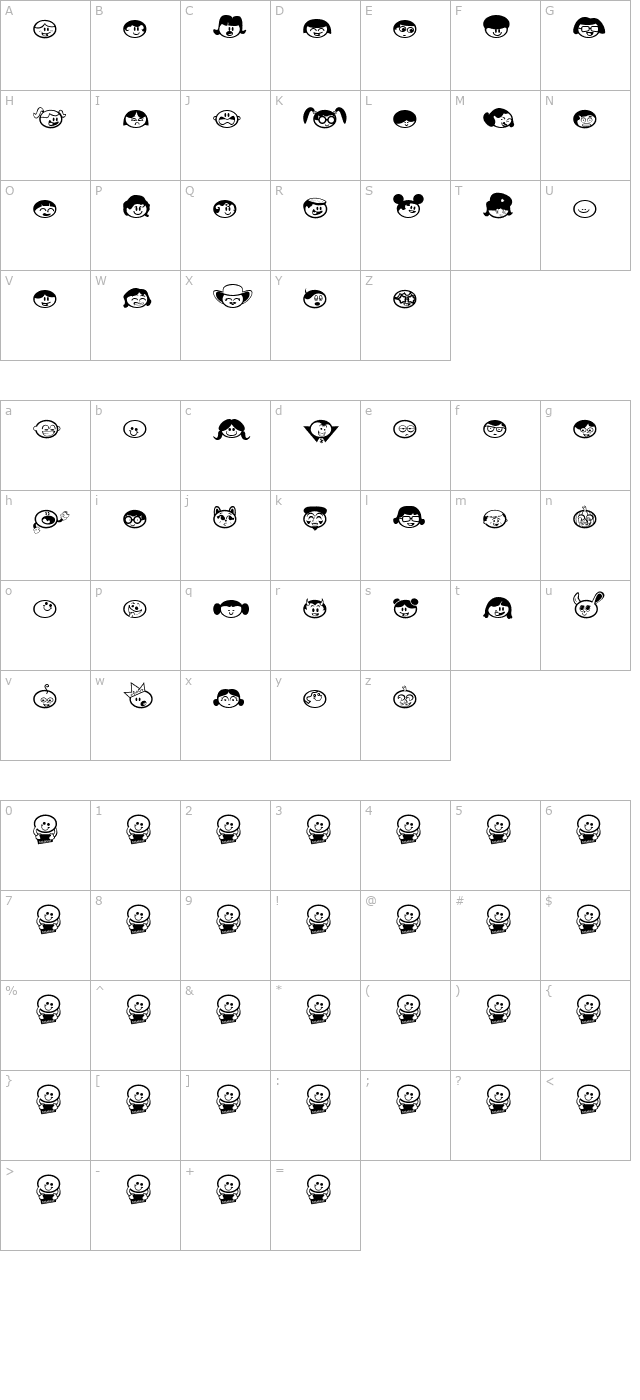 chickabiddies character map