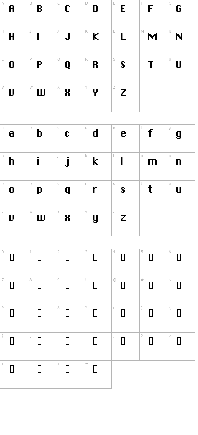 Chicpix character map