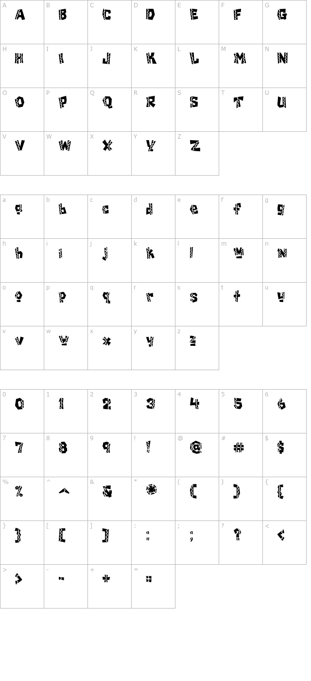 Chilada ICG Dos character map