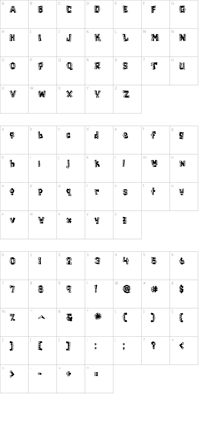 chilada-icg-tres character map